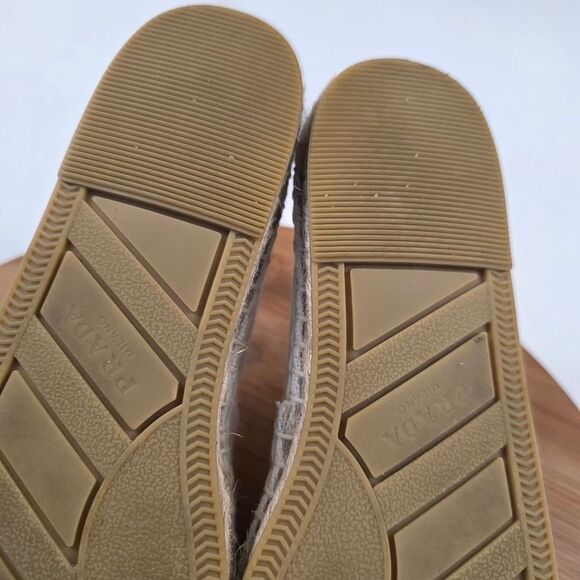 Prada Milano Embossed Logo Espadrilles Slip-On Flats Women’s Size EU 37 US 6.5-7 - Picture 12 of 15